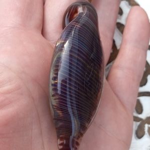 🔥🔥Beautiful handblown glass necklace pendant!!Vintage 80s Very detailed!!!